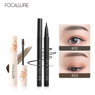 Focallure อายไลเนอร์สีดํากันน้ําติดทนนาน + เจลเขียนคิ้ว 2 ชิ้น