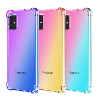 เคสโทรศัพท์มือถือซิลิโคนใสไล่โทนสีสําหรับ Samsung Galaxy A11 A21 A21S A31 A41