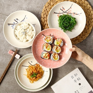 จานเซรามิค ทรงกลม ขนาด 8 นิ้ว ของใช้บนโต๊ะอาหาร สไตล์เกาหลี สําหรับใส่ซุป ขนมหวาน