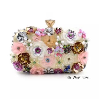 Flowers satin  Clutch Bag Premium Grade