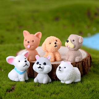 【AG】Cute Cartoon Dog Miniature Landscape Decoration Resin Crafts Ornament Accessory