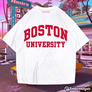 [S-5XL]เสื้อยืด พิมพ์ลาย Boston UNIVERSITY VINTAGE สําหรับผู้ชาย