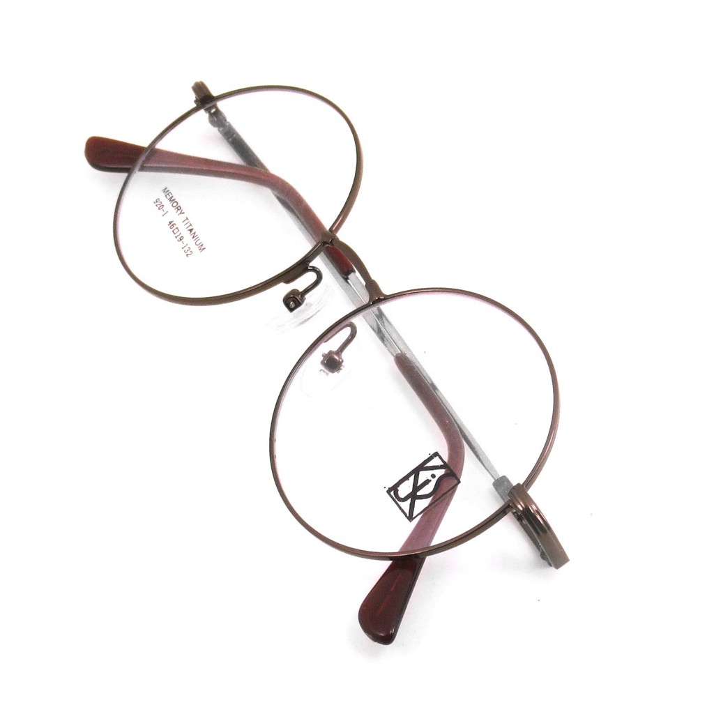 titanium-100-แว่นตา-รุ่น-9201-สีน้ำตาล-กรอบเต็ม-ขาข้อต่อ-วัสดุ-ไทเทเนียม-สำหรับตัดเลนส์-กรอบแว่นตา-eyeglasses