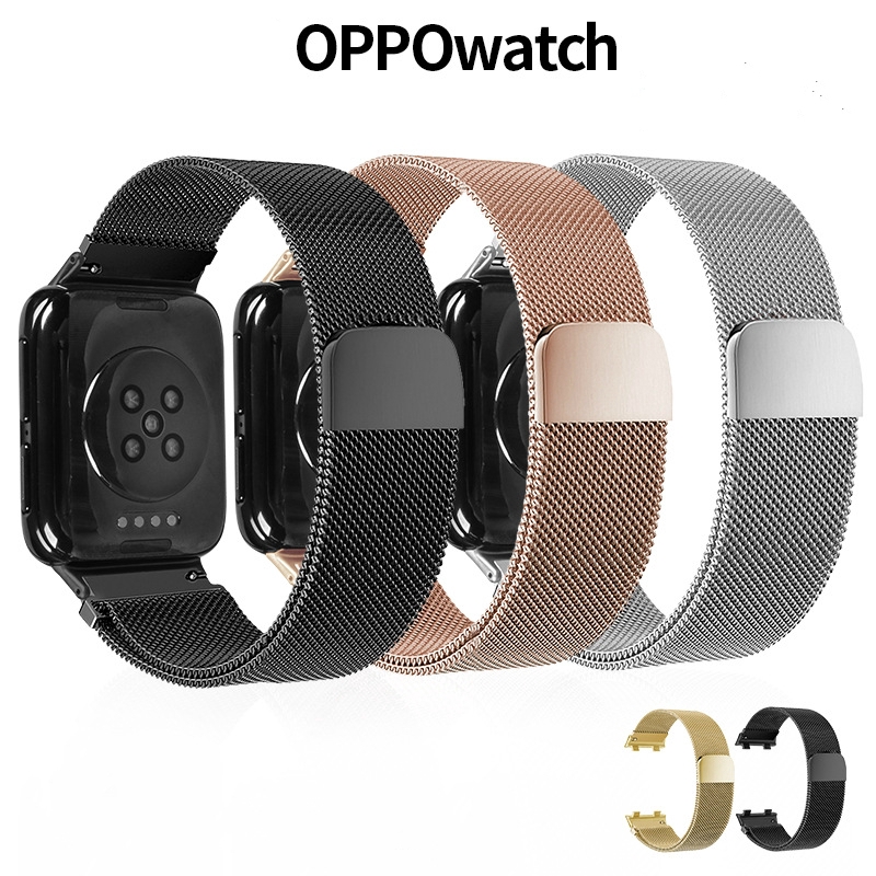 oppo-watch-41-มม-milanese-สายคล้องนาฬิกาสแตนเลสสตีลแม่เหล็ก-46-มม