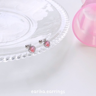 earika.earrings - punch crush crown piercing จิวหูเงินแท้หัวใจมงกุฎสีชมพู (ราคาต่อชิ้น) เหมาะสำหรับคนแพ้ง่าย