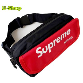 กระเป๋าคาดเอวคาดอกฝาดูดใบใหญ่สกรีนsupreme//US019รุ่นกันน้ำ100%