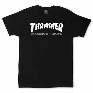 เสื้อยืดผู้ชาย เสื้อยืด พิมพ์ลายโลโก้ Thrasher Magazine Skate Mag สไตล์เรียบง่าย สําหรับผู้ชาย S-5XL