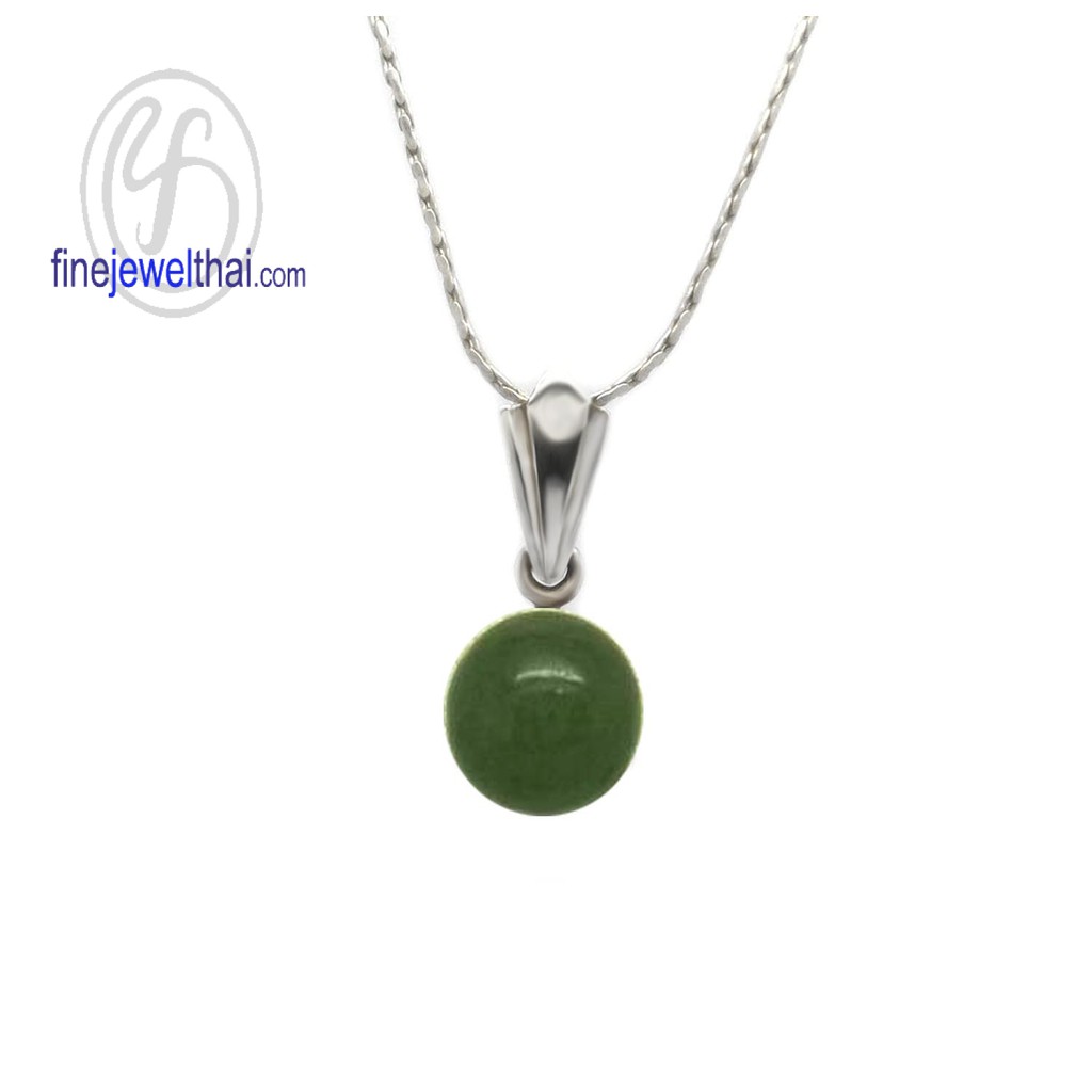 finejewelthai-จี้หยก-จี้เงิน-เงินแท้-พลอยแท้-พลอยประจำเดือน-jade-silver-pendant-p3016jd