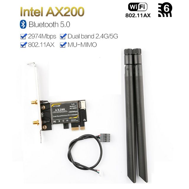 Intel AX200 WiFi 6 802.11ax MU MIMO dual band Bluetooth 5.0