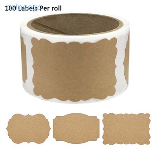 COLO  100pcs/roll DIY Blank Kraft Label Handmade Baking Seal Stickers Gift Tag for Jar