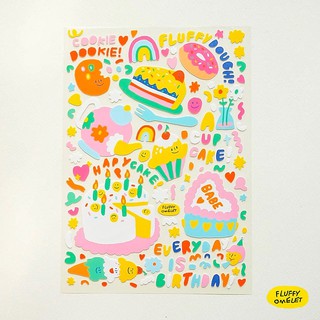 FLUFFY OMELET- EVERYDAY IS BIRTHDAY STICKER A5