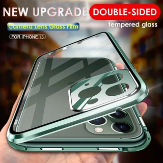 เคส Withlens For iPhone 13 12 Pro Max⭐กระจกสองด้าน กรอบโลหะ สถานที่น่าสนใจแม่เหล็ก เคสโทรศัพท์⭐i13 i12 13ProMax 13Pro 13Mini 12ProMax 12Pro 12Mini⭐Double sided Tempered Glass Magnetic Phone Case⭐Apple