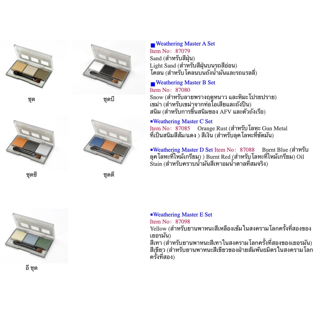 tamiya-weathering-master-สีฝุ่นเนื้อละเอียดสูงสำหรับปัดทำคราบทำเก่า