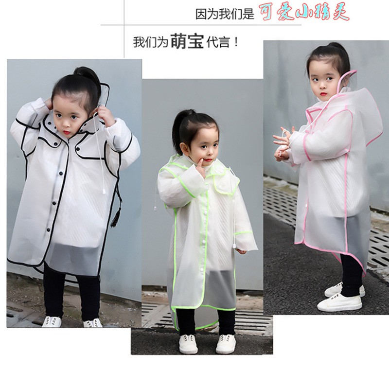 เสื้อกันฝนพลาสติกแบบใสสำหรับเด็ก