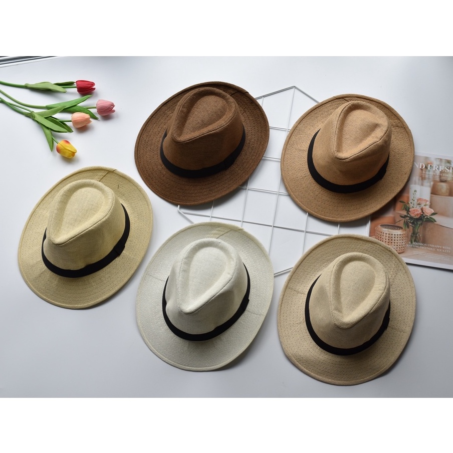 ylwหมวกปานามา-หมวกผู้ชายพร้อมส่งด่วนจากไทย-b-039