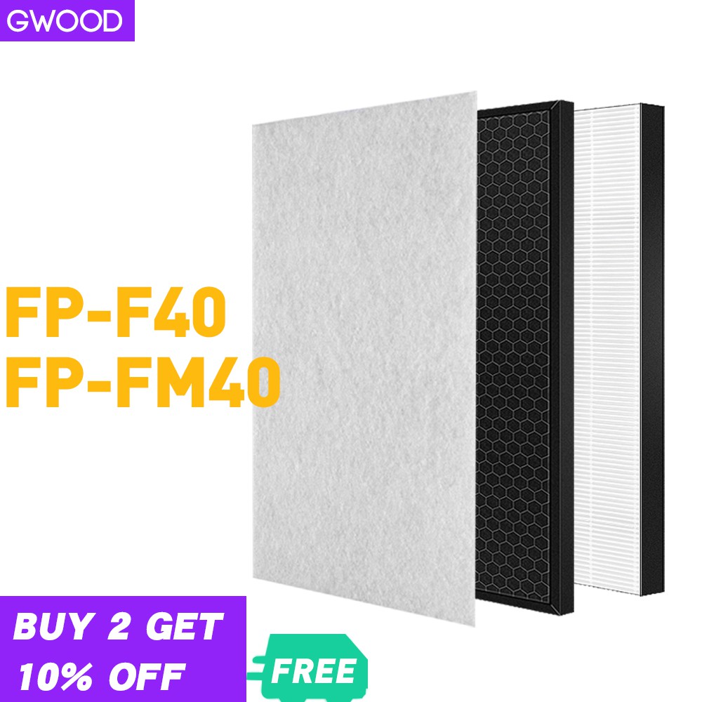ภาพหน้าปกสินค้าGWOOD replacement filter for sharp air purifier FP-F40 FP-FM40 FZ-F40SFE