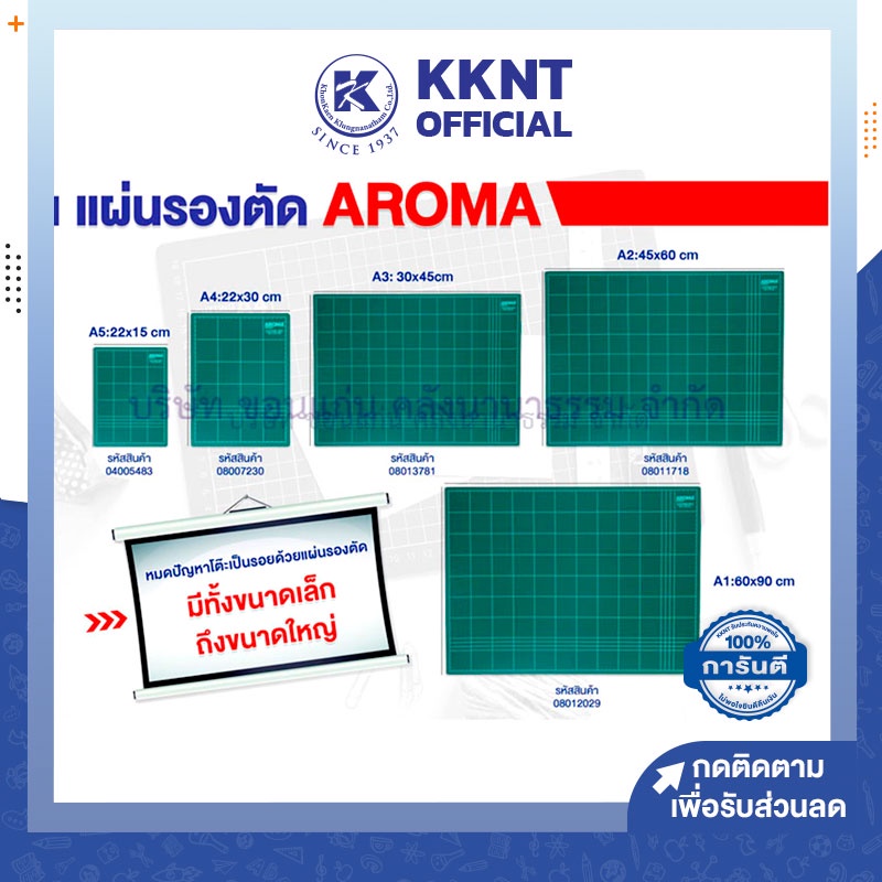 ภาพหน้าปกสินค้าKKNT  แผ่นยางรองตัด กระดานรองตัดกระดาษ แผ่นรองกรีด พีวีซี อโรม่า AROMA (A5,A4,A3,A2,A1) จากร้าน kknt.official บน Shopee