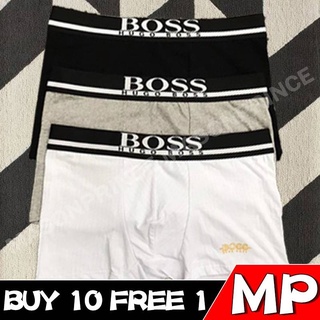 [MP] Bos กางเกงชั้นในบ็อกเซอร์ ผ้าฝ้าย 100% สําหรับผู้ชาย สีดํา และสีขาว MPBS001