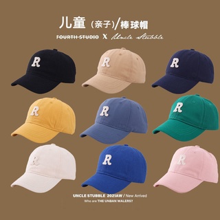 R หมวกเบสบอล กันแดด เข้ากับทุกการแต่งกาย สไตล์เกาหลี สําหรับเด็กผู้ชาย และเด็กผู้หญิง