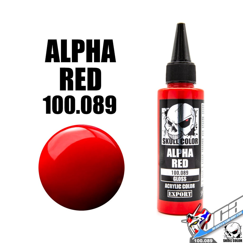 SKULL COLOR 100.089 ALPHA RED ACRYLIC COLOR 60ML GLOSS สีอะครีลิกสำหรับ ...