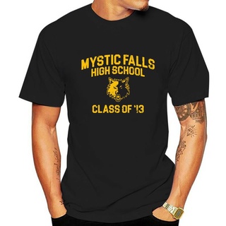 เสื้อยืดผ้าฝ้ายพรีเมี่ยม เสื้อยืดผ้าฝ้าย พิมพ์ลาย Mystic Falls High School Class of 13 แฟชั่นผู้ชาย