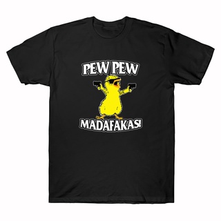 เสื้อยืดโอเวอร์ไซส์Hensewts Shop เสื้อยืดลําลอง แขนสั้น พิมพ์ลายกราฟฟิค Pew Pew Madafakas Duck Gangster แฟชั่นฤดูร้อน ส
