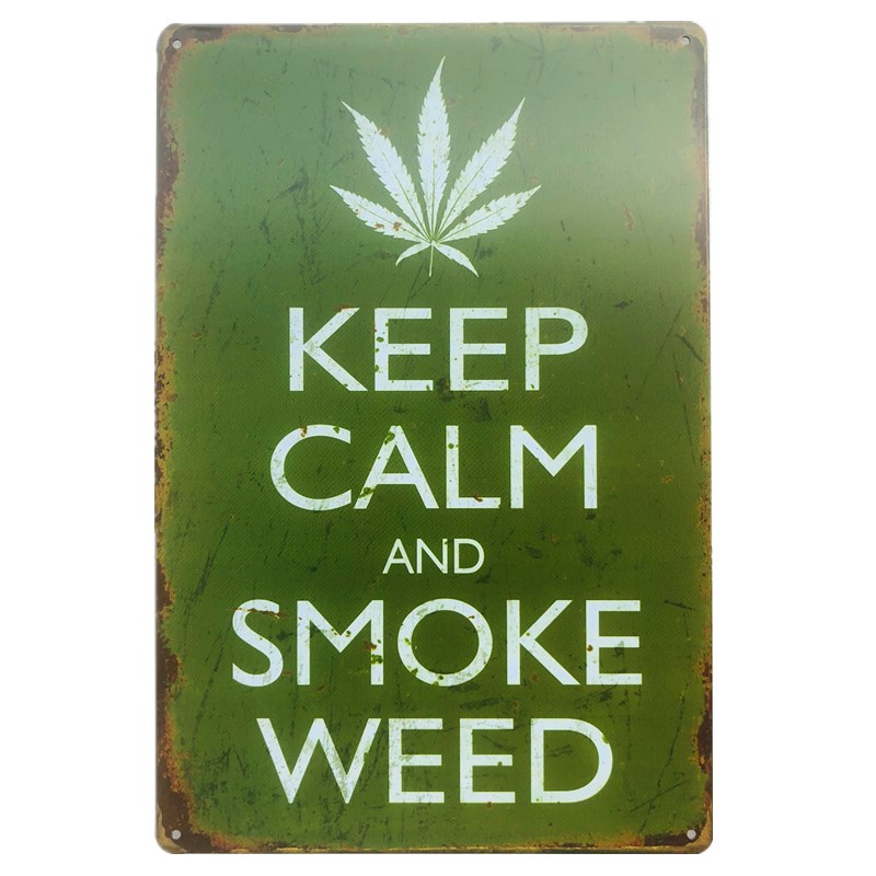 ป้ายโลหะดีบุก-2021-keep-calm-and-smoke-weed-สําหรับตกแต่งห้อง