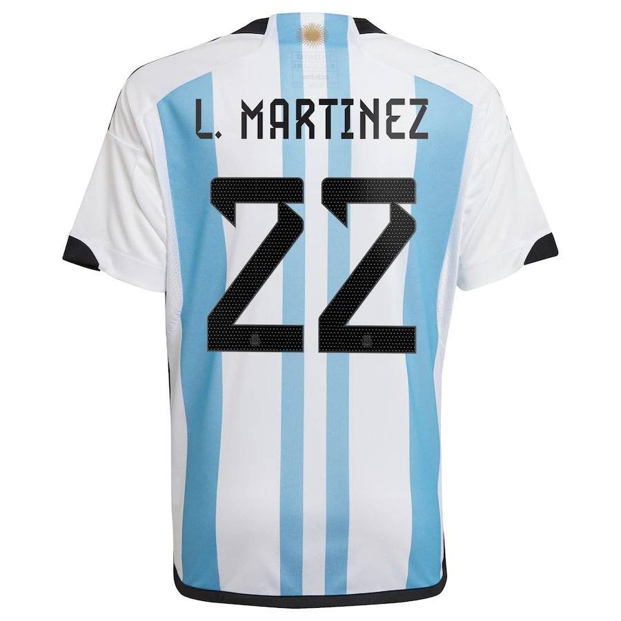 เสื้อกีฬาแขนสั้น-ลายทีมชาติฟุตบอล-argentina-messi-di-maria-martinez-dybala-น่ารัก-22-23-world-cup-ชุดเหย้า