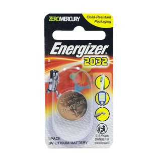 ภาพขนาดย่อของสินค้าEnergizer ถ่านกระดุม Lithium CR2032 3V ( แพ็ค 2 ก้อน )