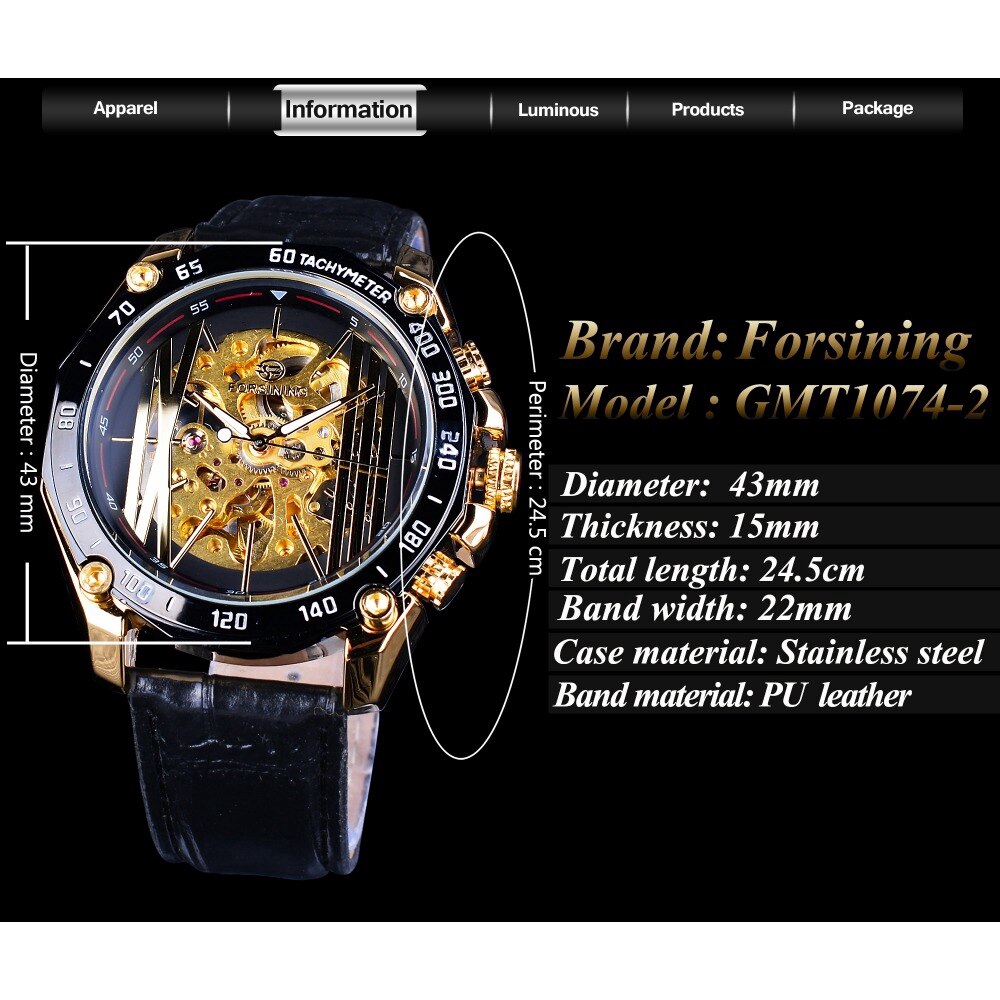 forsining-นาฬิกาข้อมือ-สำหรับผู้ชาย-นาฬิกาข้อมืออัต-แบบกลไก