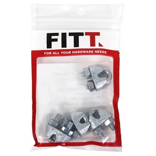 อุปกรณ์โซ่และสลิง กิ๊ปจับสลิง 1/8 นิ้ว 4ชิ้น FITT อุปกรณ์รั้วและเชือกกั้น วัสดุก่อสร้าง FITT 1/8" WIRE ROPE CLIPS 4EA