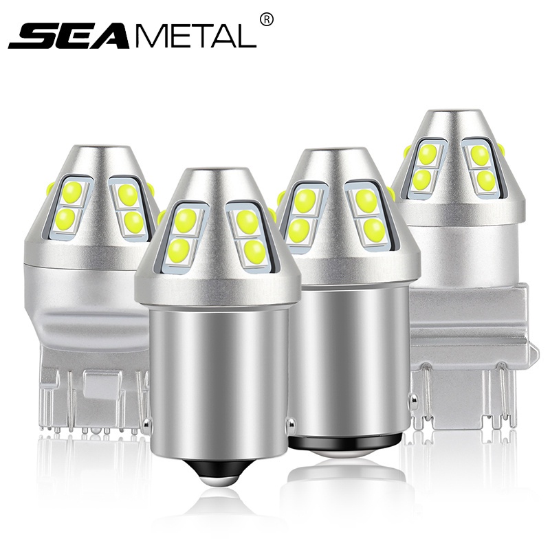 SEAMETAL 1Pc ไฟเบรก LED หลอดไฟเลี้ยว T20 LED W21/5W 7443 W21W 7440 ...