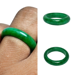 แหวนหยก สีเขียวมอส สําหรับผู้ชาย และผู้หญิง