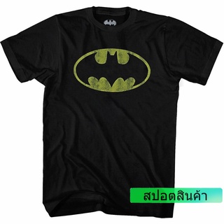 เสื้อยืด ผ้าฝ้าย 100% พิมพ์ลายโลโก้การ์ตูน Dc Comics Batbasic Distressed สวมใส่สบาย สําหรับผู้ชาย