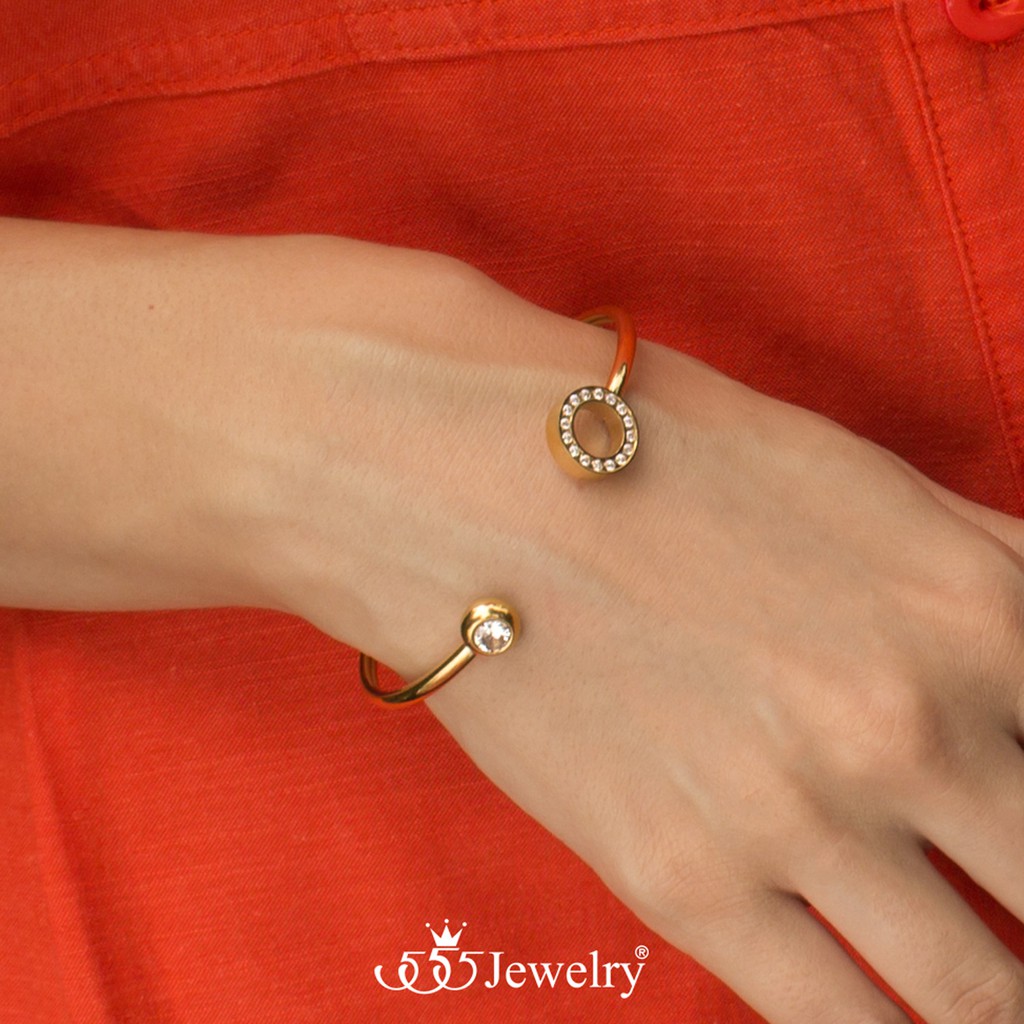 555jewelry-กำไลข้อมือสแตนเลส-ทรงตัว-c-รูปวงกลมตกแต่งเพชร-cz-รุ่น-mnc-bg388-กำไลข้อมือแฟชั่น-กำไลข้อมือผู้หญิง-bg4