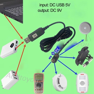 Add สายเคเบิ้ล Usb 5v Boost To 9v ตัวแปลงแรงดันไฟฟ้าโวลต์ Transformer