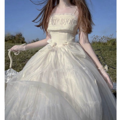 hot-sale-22521princess-at-the-run-dress-ballet-lolita-dress-little-jewel-flower-wedding-ชุดเดรสกระโปรงสลิงฝรั่งเศส