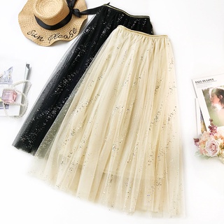 Colorful sequins romantic sweet gauze skirt super fairy temperament pompous skirt