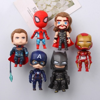 6 Pcs แม่เหล็กติดตู้เย็น Marvel DC Superhero Iron Man Batman Spiderman