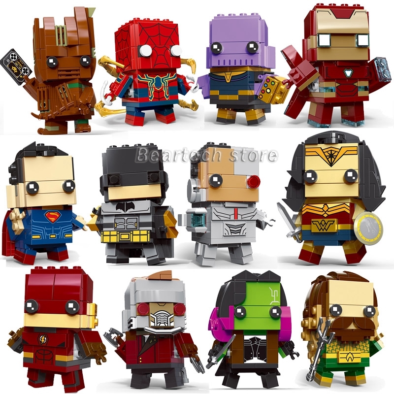building-blocks-bricks-brickheadz-superhero-ironman-marvel-super-heroes-superman-batman-figure-block-brick-dc-avengers-toys