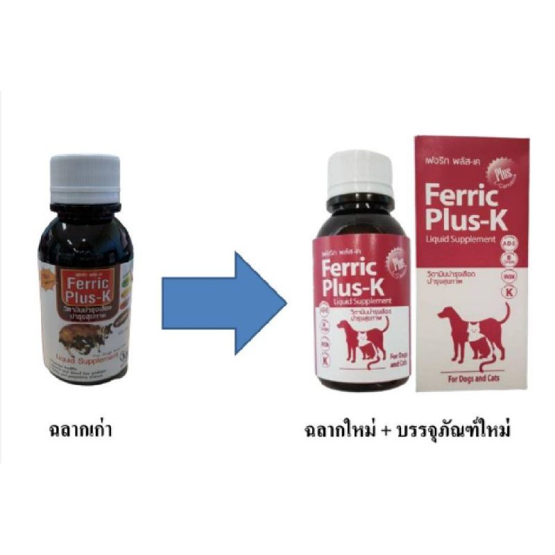 ภาพหน้าปกสินค้าFerric Plus-K (Exp.09/24)วิตามินบำรุงเลือดและสุขภาพ สำหรับสุนัขและแมว จากร้าน n.cham24 บน Shopee