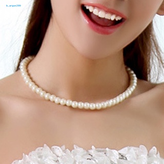 b_argon399 Accessories Fake Pearl Necklace Lobster Clasp Necklace Dress Up for Dating