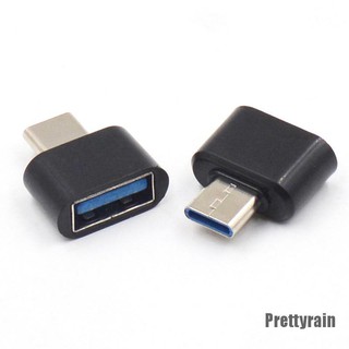 [Prettyrain] อะแดปเตอร์แปลงข้อมูล USB Type C ตัวผู้ เป็น USB 2.0 ตัวเมีย OTG 2 ชิ้น