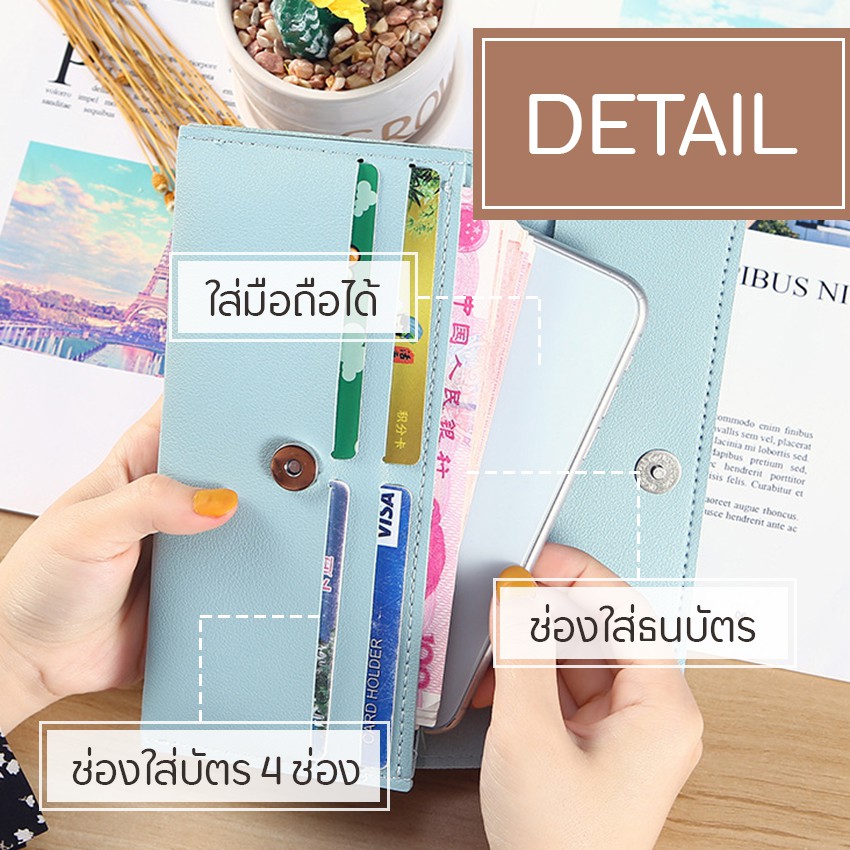 casdon-กระเป๋าสตางค์-กระเป๋าใส่เงิน-รุ่น-jj-804-หนังพียูพรีเมียม-มีช่องใส่บัตรหลายช่อง-พร้อมส่งจากไทย
