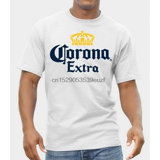 เสื้อยืดผู้ชายสีเทาพิมพ์ลายโลโก้ corona extra mexican lager