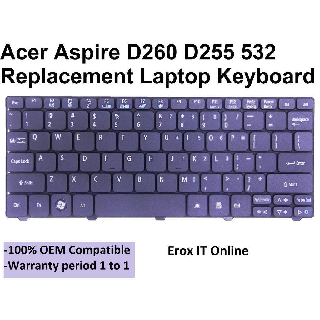 อะไหล่แล็ปท็อป-acer-aspire-one-d257-d270-nav70-pav01-v111102as1-ui-คีย์บอร์ด-acer-d260-คีย์บอร์ด-สีดํา