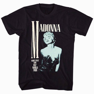 tshirtเสื้อยืดคอกลมฤดูร้อนเสื้อยืด พิมพ์ลาย Madonna Tour Whos That Girl World Tour Tth782Sto4XL