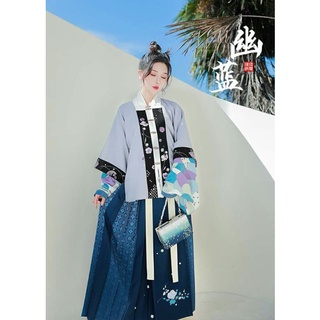 ชุดฮั่นฝู คอลเลคชั่น Guo Feng Shao Nu : You Lan แบรนด์ Chi Xia เสื้อหมิง เสื้อคลุม กระโปรง ลายแมลงเต่าทอง Lady bug Hanfu