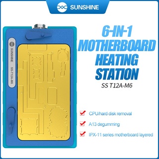 Ss T12A M6 บอร์ดทําความร้อน 6 in 1 สําหรับ IPhone X-11 Pro MAX BGA Desoldering NAND CPU PCB