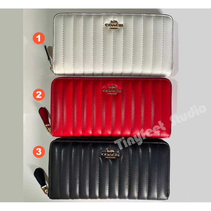 กระเป๋าสตางค์-coach-2855-accordion-zip-with-quilting-women-long-purse-pouch-womens-long-purse